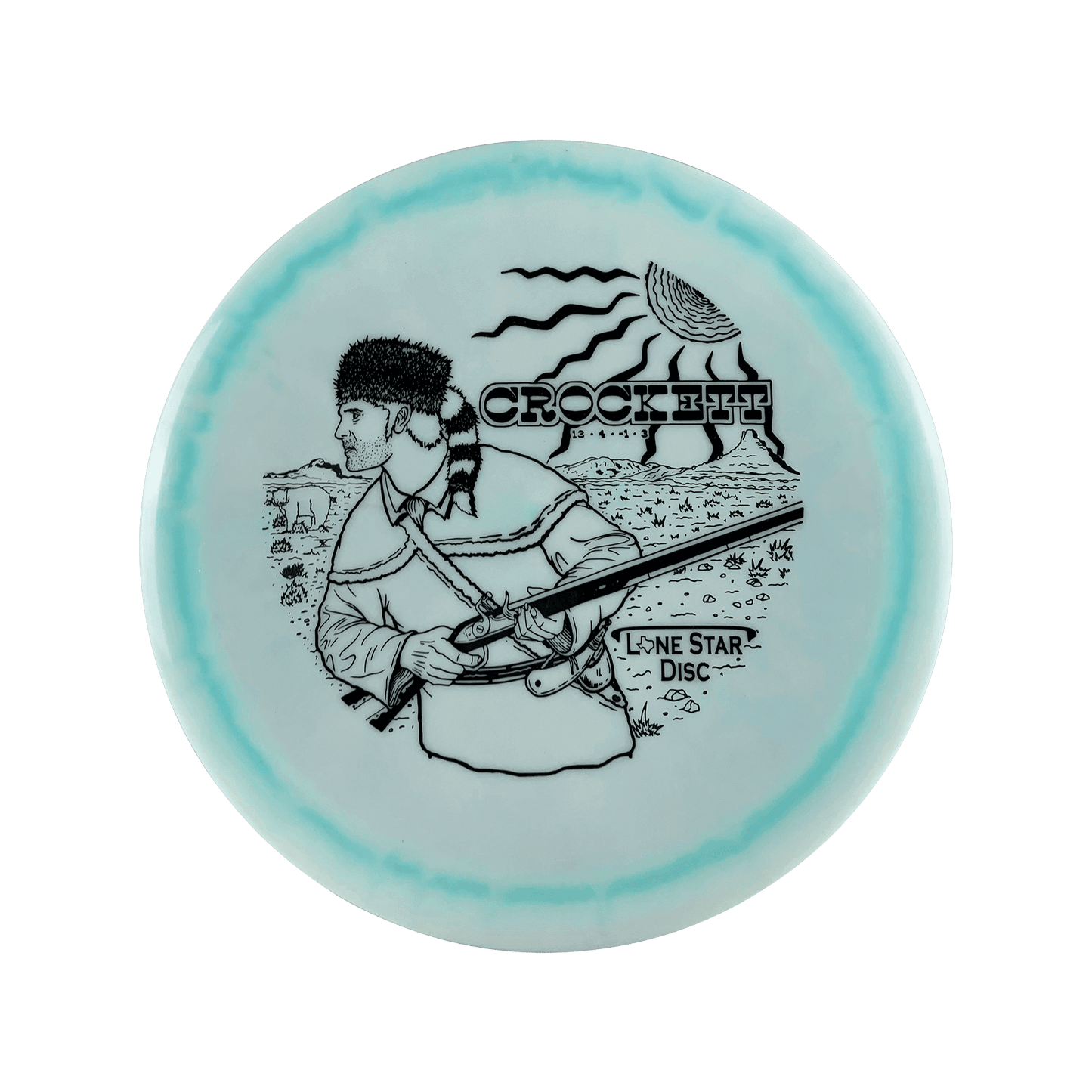 Alpha Crockett - King of the Wild Frontier Stamp Disc Lonestar Disc multi / teal 168