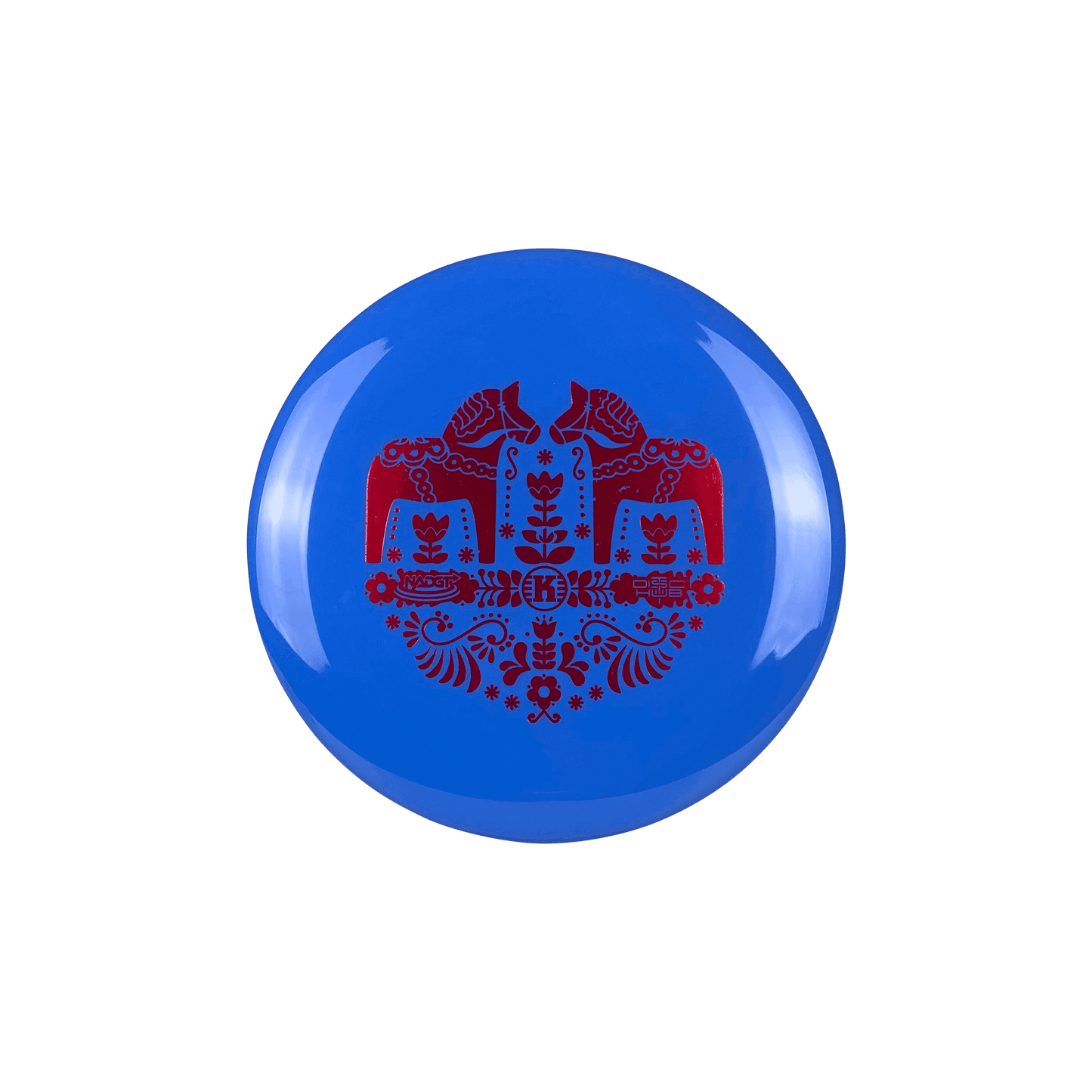K1 Falk - Dala Horse Stamp Disc Kastaplast blue 174