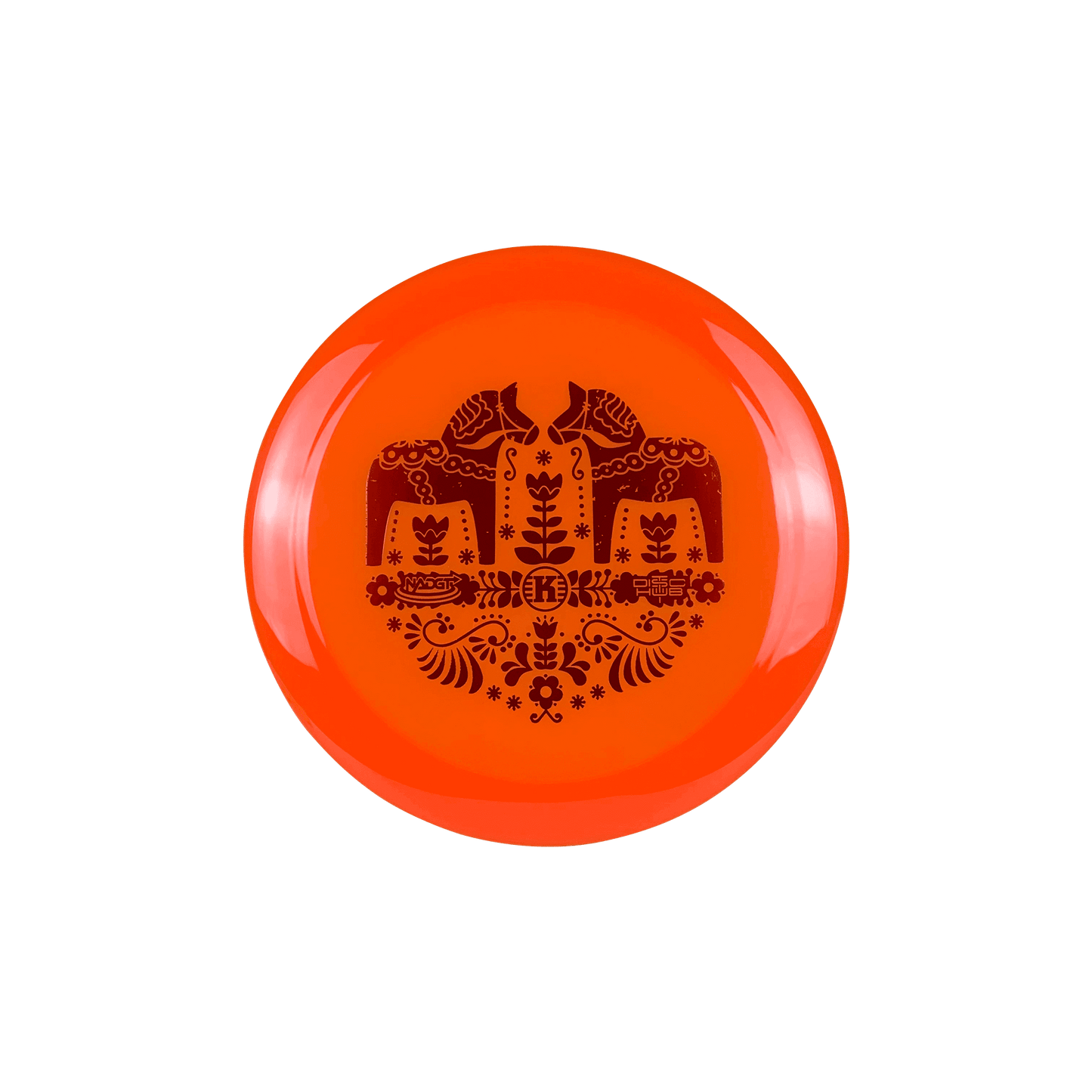K1 Vass - Dala Horse Stamp Disc Kastaplast clear orange 173
