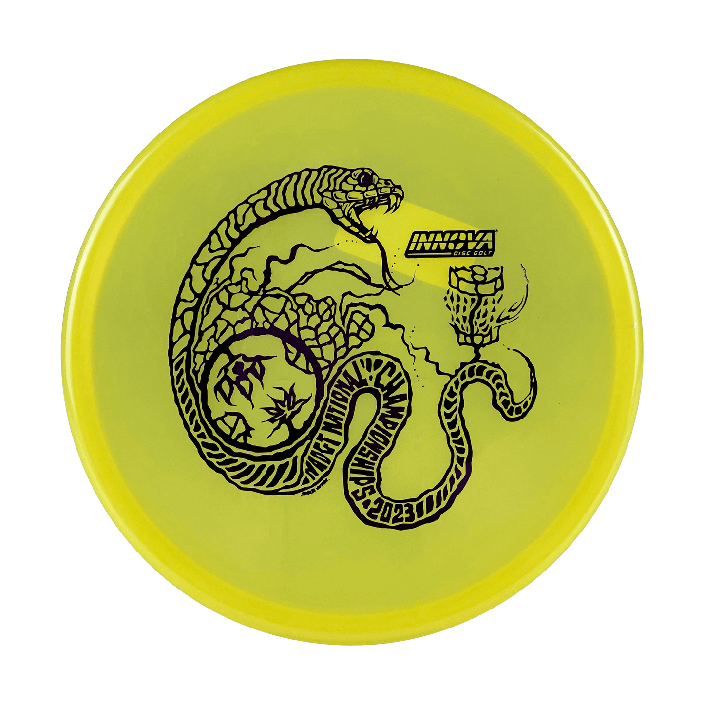 Luster Champion Toro - Serpent Stamp - NADGT National Championship '23 Disc Innova highlighter yellow 173