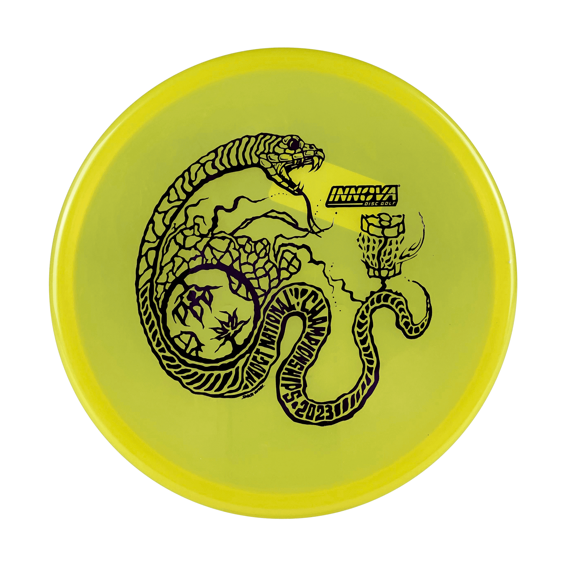 Luster Champion Toro - Serpent Stamp - NADGT National Championship '23 Disc Innova highlighter yellow 173