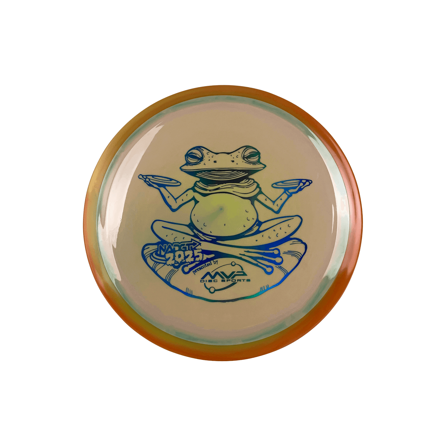 Neutron Time-Lapse (retooled) - NADGT Frog Stamp 2025 Disc Axiom multi / pink green 174