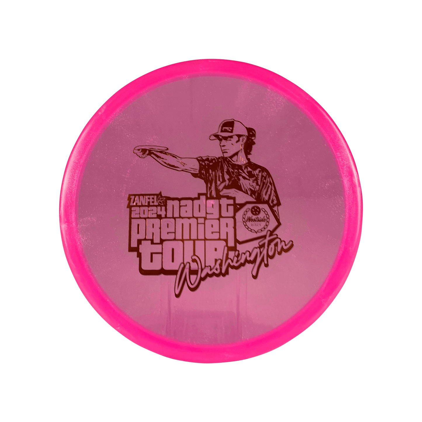 VIP Ice Glimmer Harp - NADGT Washington Premier 2024 Stamp Disc Westside Discs pink 174