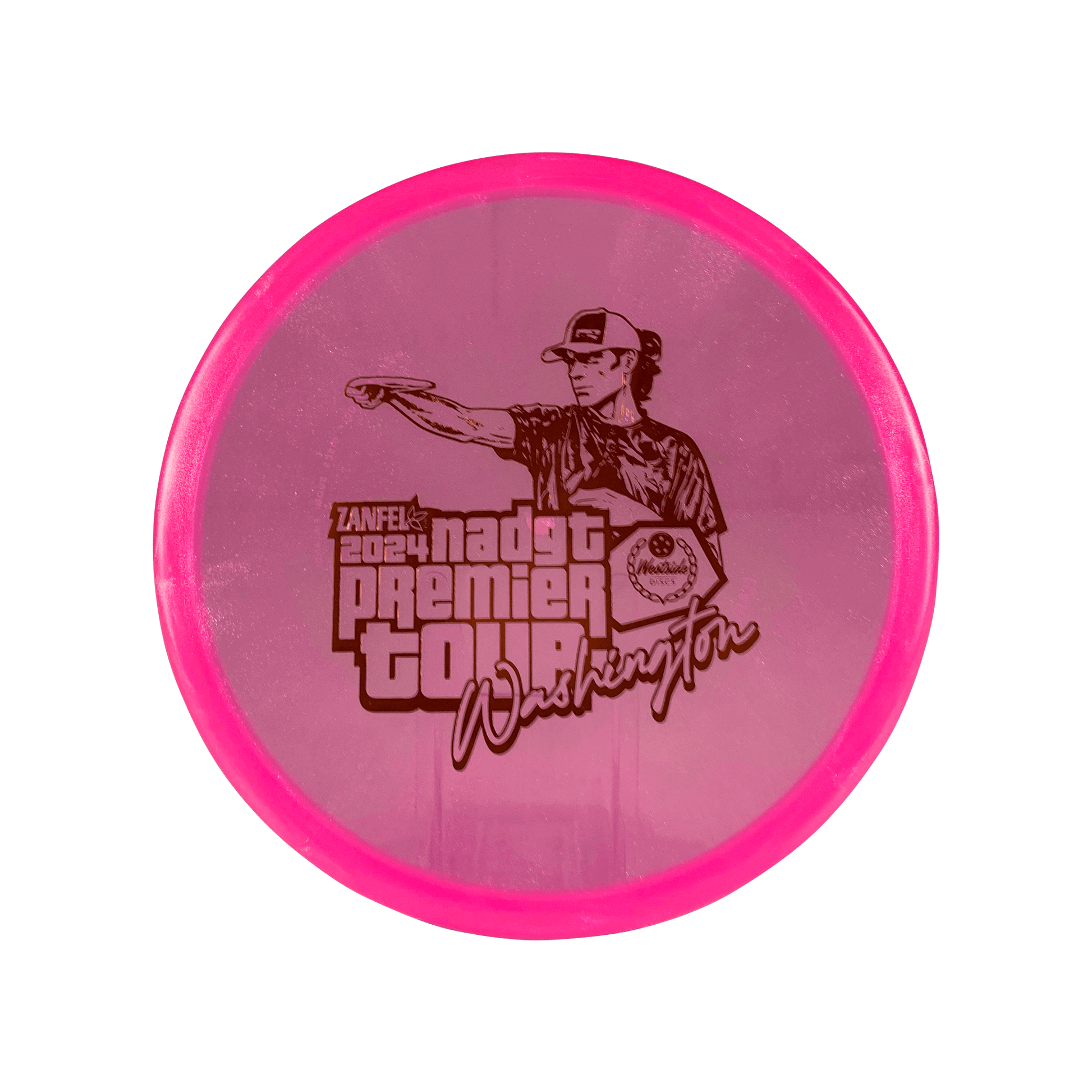 VIP Ice Glimmer Harp - NADGT Washington Premier 2024 Stamp Disc Westside Discs pink 174