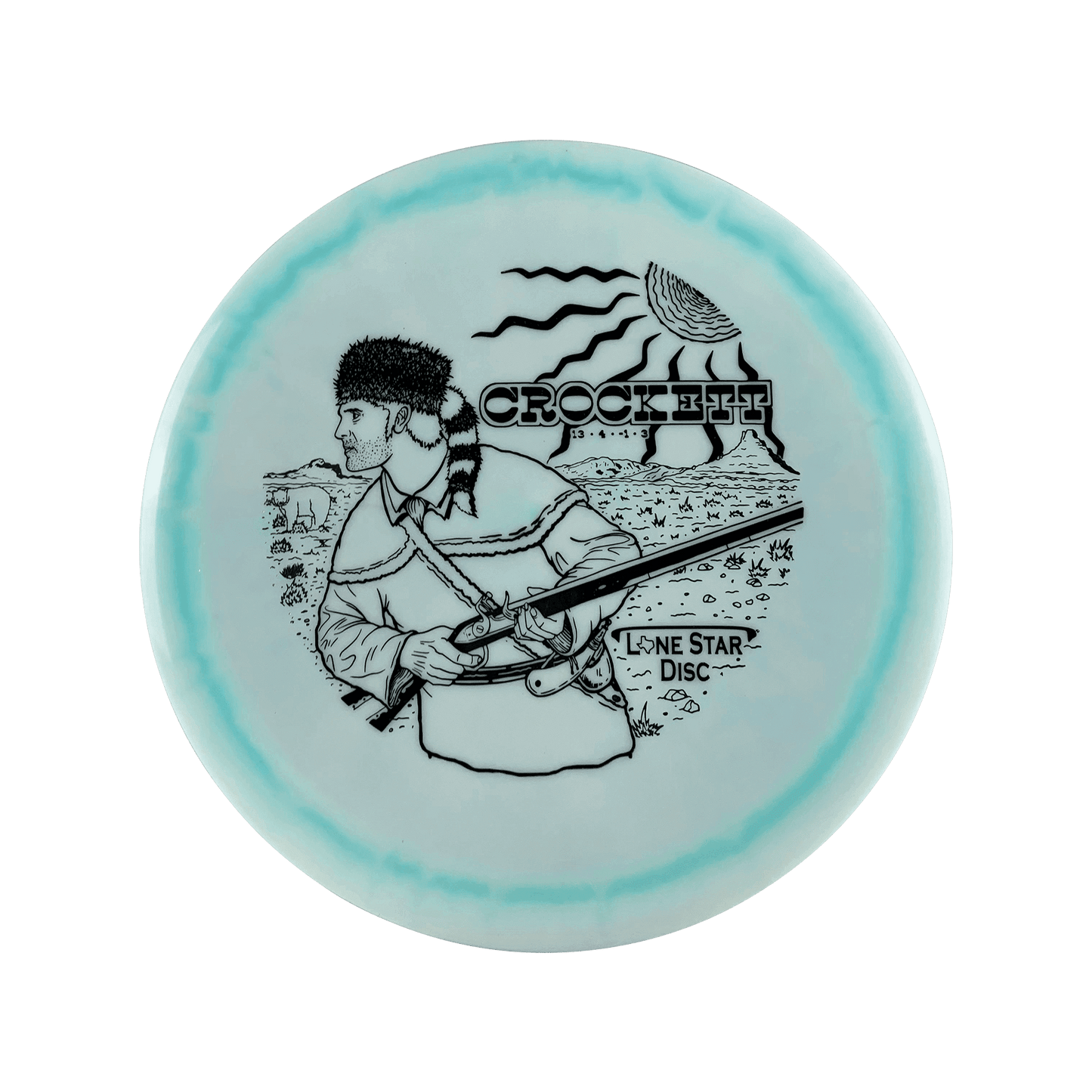 Alpha Crockett - King of the Wild Frontier Stamp Disc Lonestar Disc multi / teal 168 