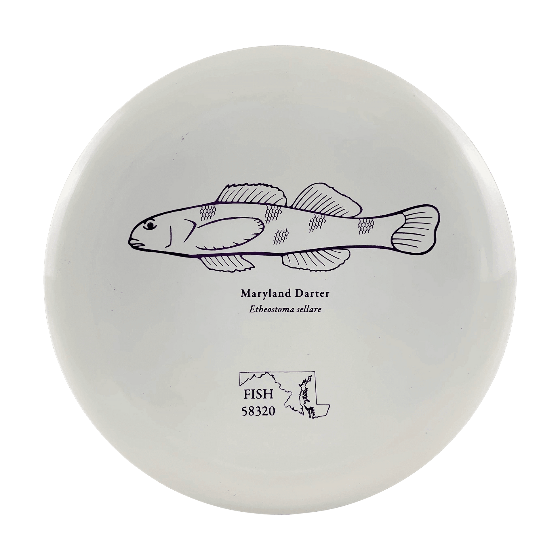 ESP Nuke - Bottom Stamp Andrew Fish Maryland Darter Stamp Disc Discraft white 173 
