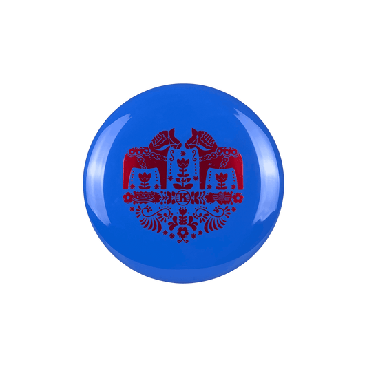 K1 Falk - Dala Horse Stamp Disc Kastaplast blue 174 