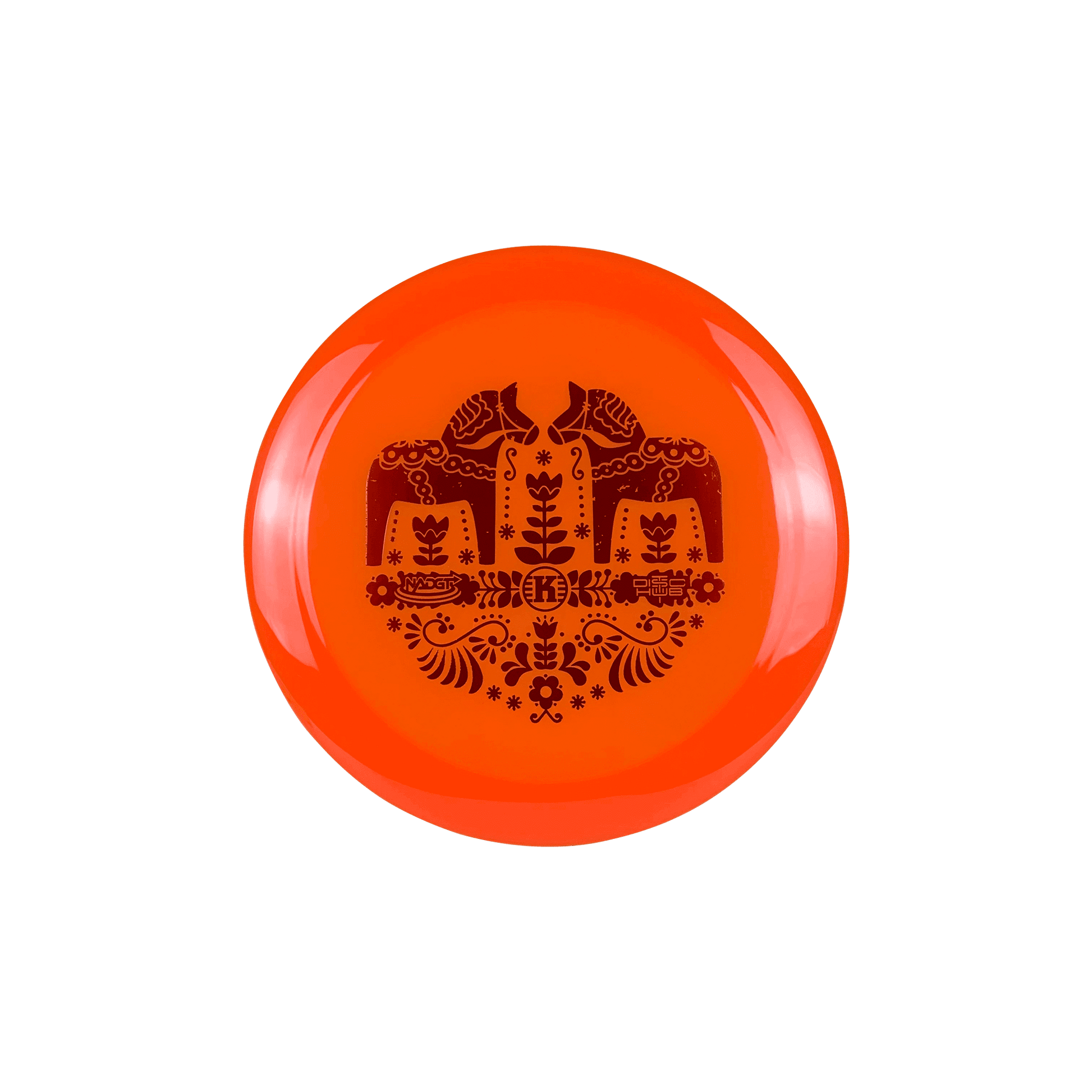 K1 Vass - Dala Horse Stamp Disc Kastaplast clear orange 173 