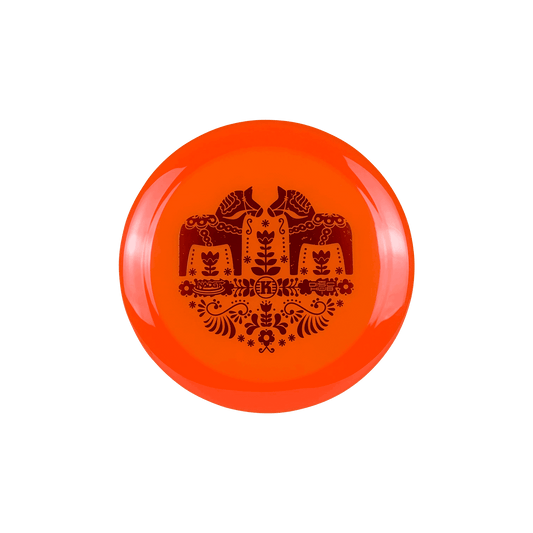 K1 Vass - Dala Horse Stamp Disc Kastaplast clear orange 173 