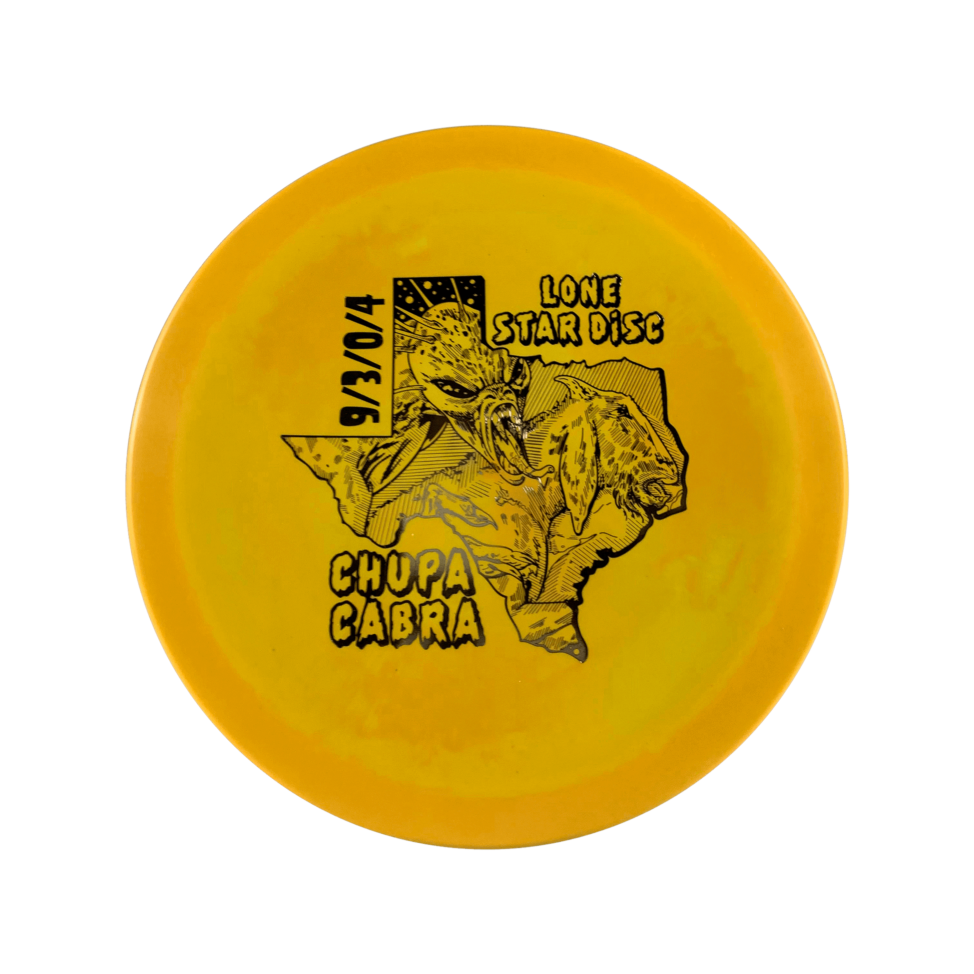 Lima Chupacabra - Goat Killer Stamp Disc Lonestar Disc yellow 158 