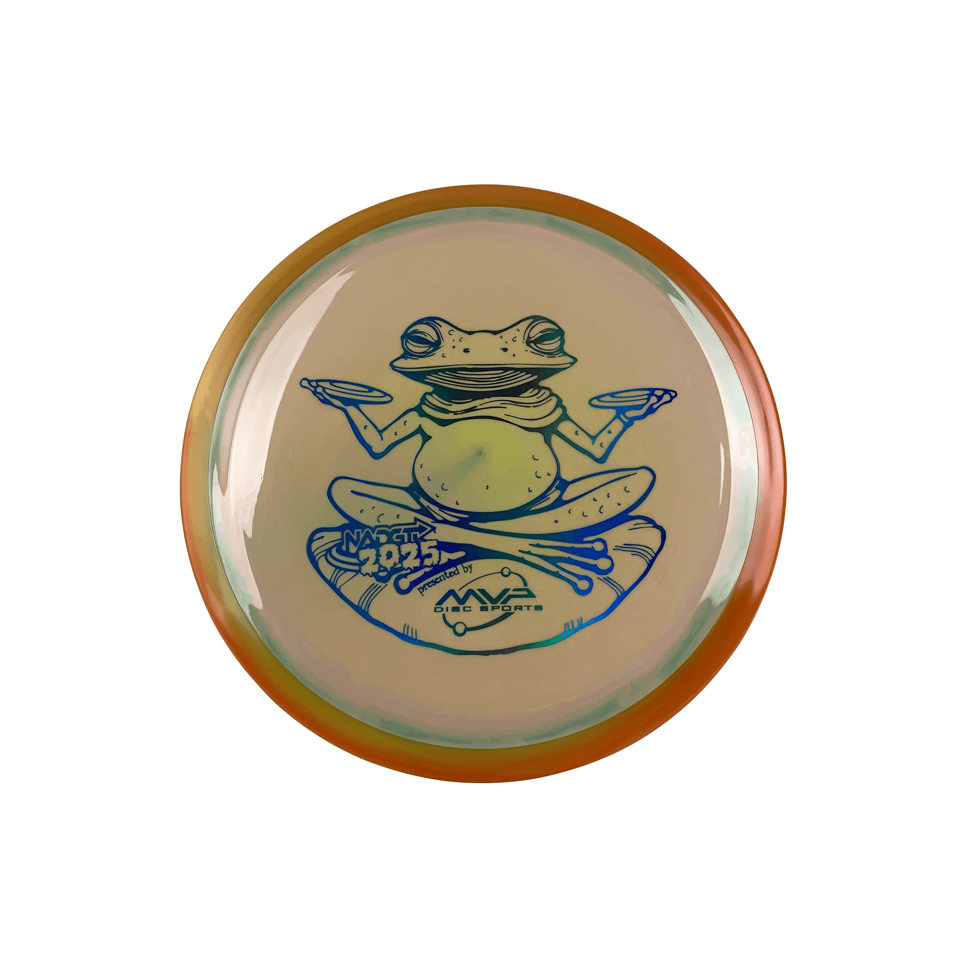 Neutron Time-Lapse (retooled) - NADGT Frog Stamp 2025 Disc Axiom multi / pink green 174 