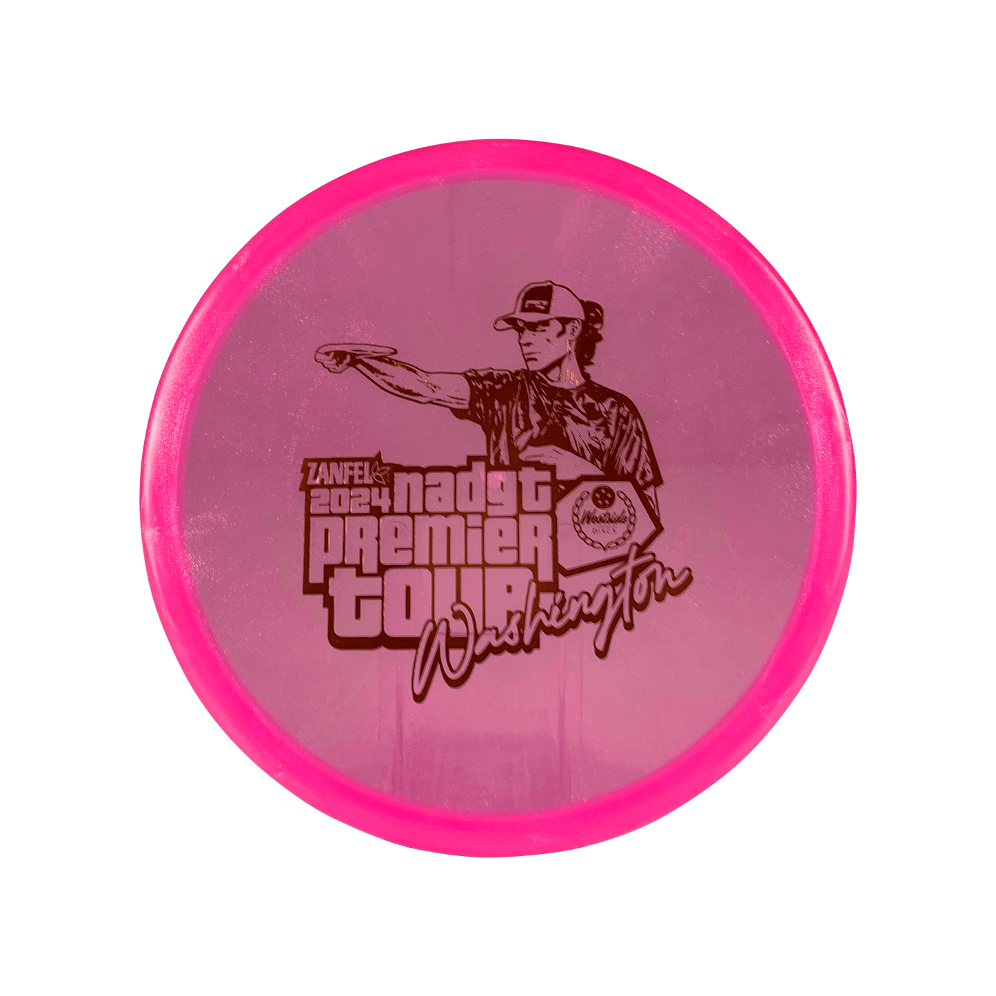 VIP Ice Glimmer Harp - NADGT Washington Premier 2024 Stamp Disc Westside Discs pink 174 